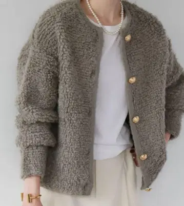 ELFRANK/루프 편직 니트 가디건