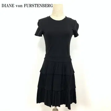 LA5918 다이앤 폰 파스텐버그 반팔 원피스 블랙 4