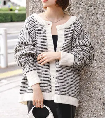 URBAN RESERCH 2WAY 멀티 보더 니트