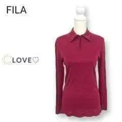 FILA 셔츠 풀오버 긴팔 원포인트 스트레치 얇은 소재 k1