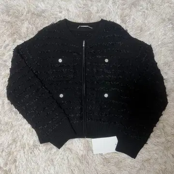 셀포드 겉옷 상의 트위드 니트 블루종