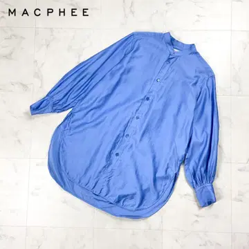 맥피 투모로우랜드 밴드 카라 셔츠 광택감 파랑 36*HD658