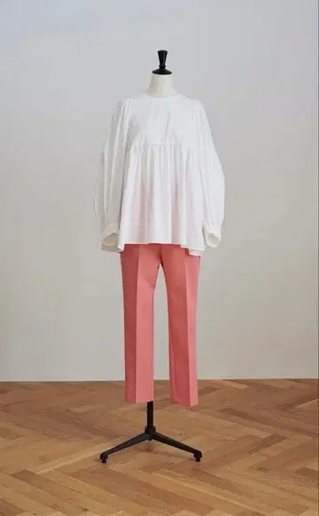 yori 카라 로스트 팬츠 38 살몬 핑크