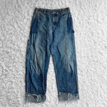 Vintage 데님 청바지 블루 데님 롤업 M