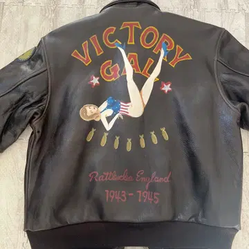 AVIREX사제 걸 페인트 가죽 플라이트 자켓 A2 타입 브라운