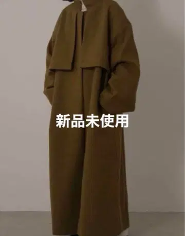 새상품 [lawgy] 스탠드 넥 레더 커프 코트 F