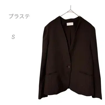 PLST 노카라 자켓 S 블랙 플라스테