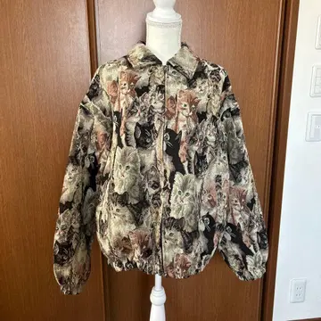고양이 패턴 고블랑 직조 자켓 새상품 택 없음 프리 사이즈