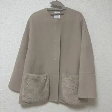 Mila Owen 베이지 플리스 롱 코트