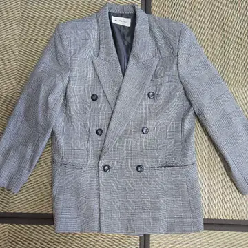글렌체크 더블 브레스트 자켓