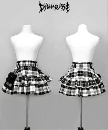 DimMoire 디무모아르 PUNK 프릴 미니 체크 스커트