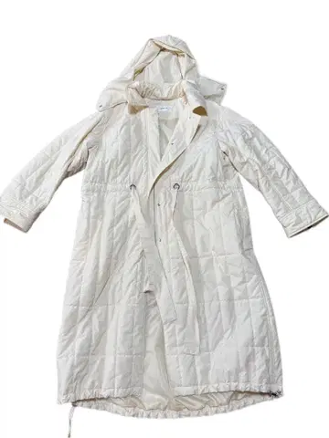 FRAY.I.D 후드 부착 롱 코트 아이보리