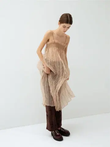 leinwande Recycle Organdy Pleats Dress