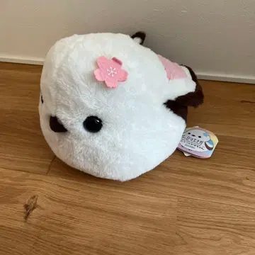 동박새 핑크 꽃 장식 약 25cm 봉제 인형