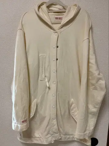 PINK HOUSE 후드 부착 크림색 후드티