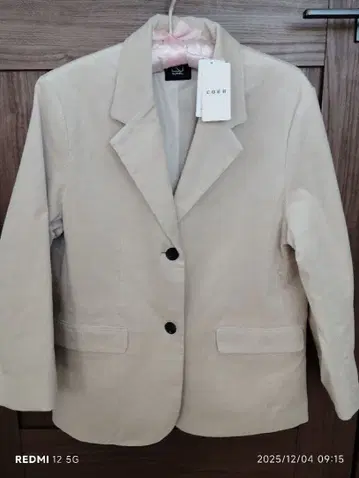 새상품 COEN RONEL 베이지 코듀로이 테일러드 자켓