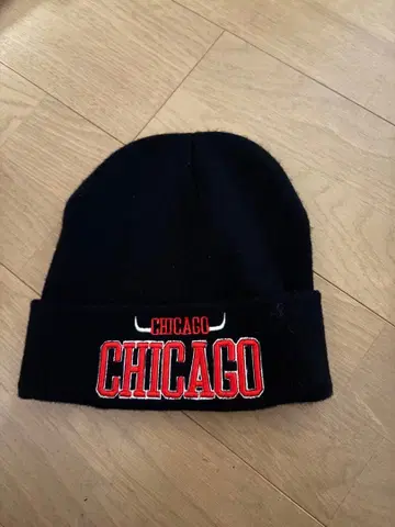 시카고 니트 모자 블랙