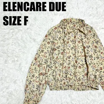 엘렌카레듀에 꽃무늬 도비 원단 볼륨 소매 블라우스 F [ 378 ]