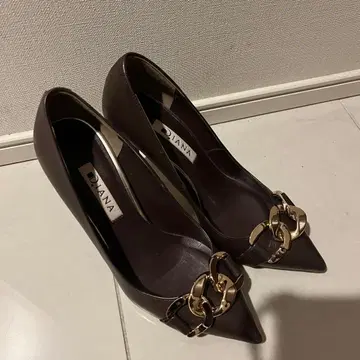 DIANA 브라운 스틸레토 펌프스 23cm