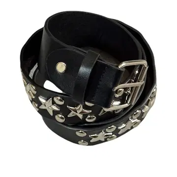 새상품 미사용 스터드 벨트 블랙 스타 패턴 별 패턴 남성용 여성용