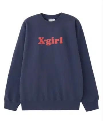 X-girl 맨투맨 트레이닝복 롱T 네이비 로고