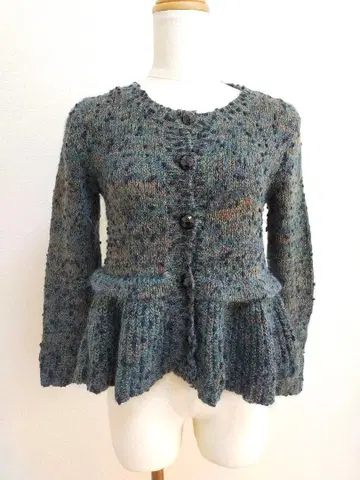 케이타 마루야마 믹스 니트 가디건 블랙 계열