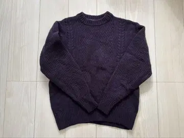 미사용품 그린 라벨 릴랙싱 태즈메이니아 울 케이블 니트