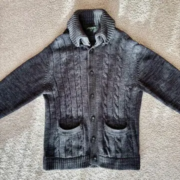 에디 바우어 니트 가디건 M 면 100% 그레이
