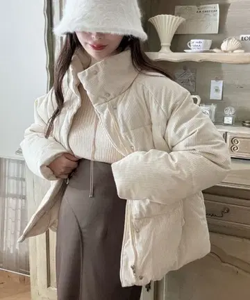 코듀로이 충전솜 다운 자켓