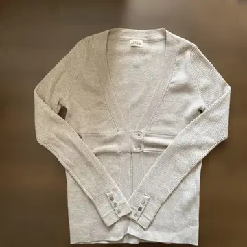 Luca 리브 베이지 그레이 V넥 가디건