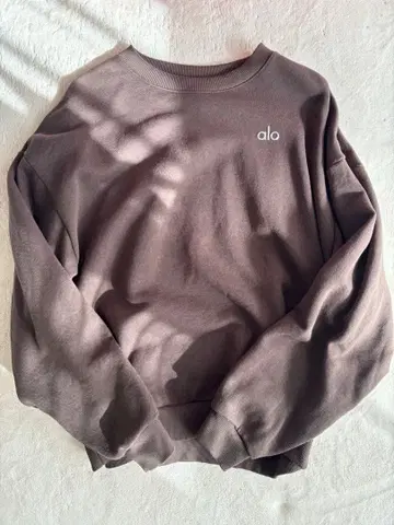 구제 의류 alo 브라운 맨투맨 M 요가 트레이닝복