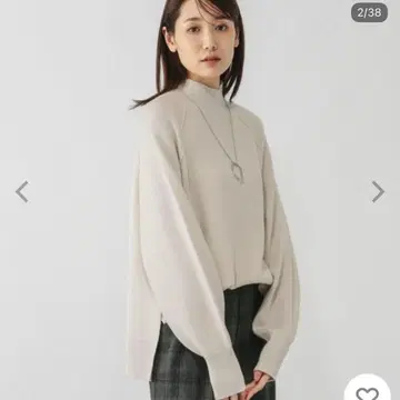 GLOBAL WORK 니트 멜티 하이넥 아제 풀오버 L 사이즈