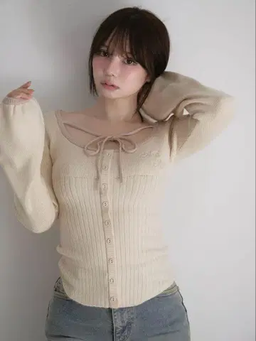 andmary Sonique knit tops ivory