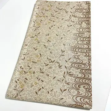 M319 리버서블 벚꽃 물흐름 순수 실크 후쿠로 오비 미사용 컨디션 최상