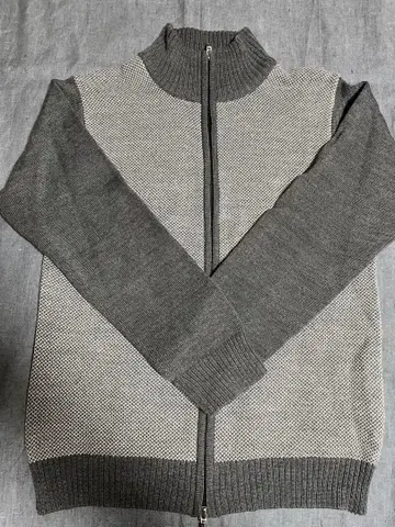 바니스뉴욕 그레이 집업 니트 스웨터