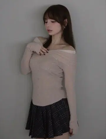 [ andmary ] Shannon 튤 니트 탑 / 핑크