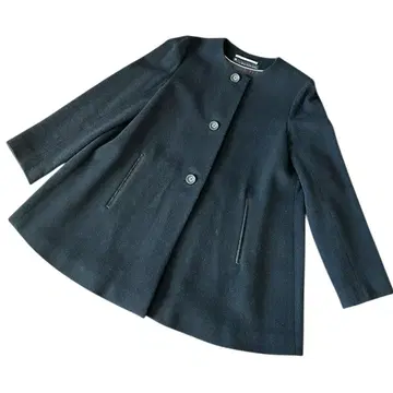 마르티니크 캐시미어 혼방 노카라 코트 울 블랙