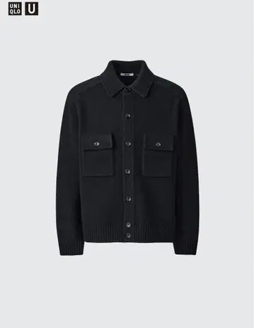 유니클로 U 라무 니트 자켓 블랙 M