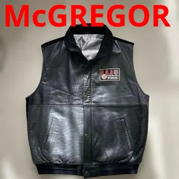 초레어 MCGREGOR 가죽 베스트 천연 가죽 아메카지 바이커 빈티지