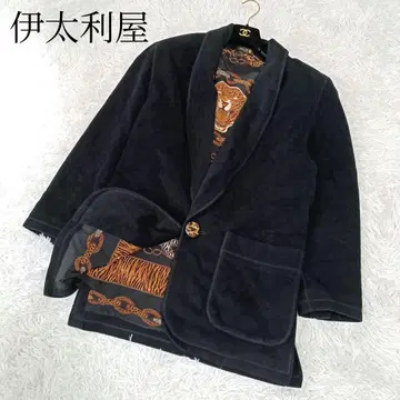 [ 이타리야 ] 레오파드 표범 무늬 코트 블랙 아우터 무지 울