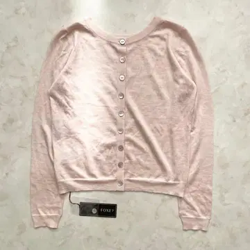 [ 새상품 ] FOXEY NEW YORK 캐시미어 가디건 핑크 L 40