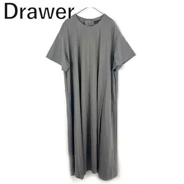 드로어 Drawer 롱 원피스 반팔 오버 사이즈 그레이