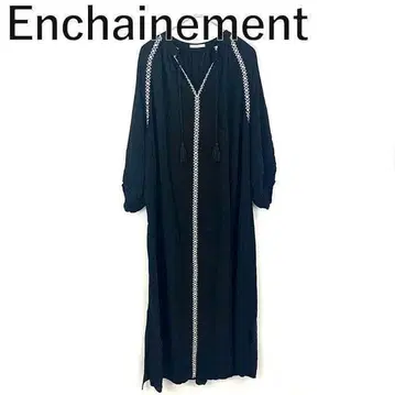 Enchainement 롱 원피스 자수 블랙