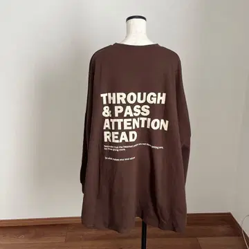 브라운 오버 사이즈 T셔츠 긴팔