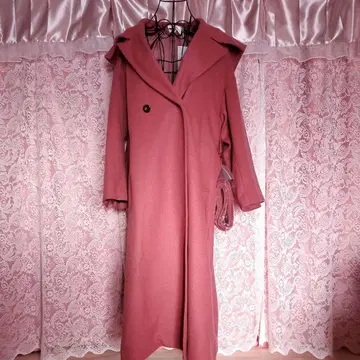 rienda 택 포함 새상품 살몬 핑크 롱 코트 벨트 포함