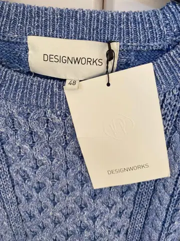 새상품 DESIGNWORKS 케이블 짜임 스웨터 48 라이트 블루