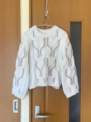 BEAMS HEART/입체 케이블 니트