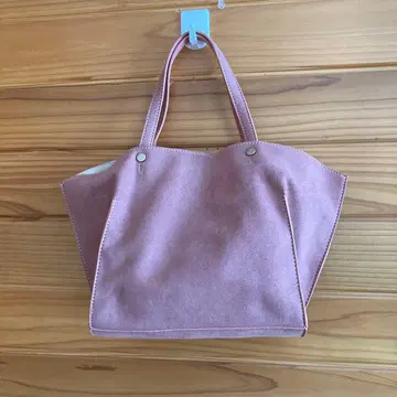 핑크 스웨이드 느낌 토트백 중형