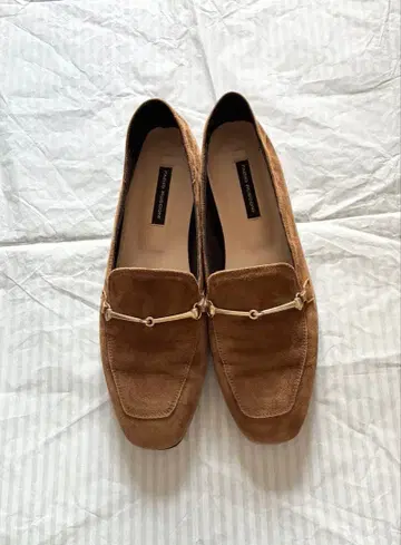 FABIO RUSCONI 브라운 스웨이드 로퍼 36