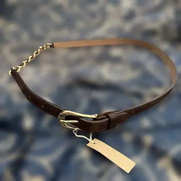 브라운 가죽 체인 벨트